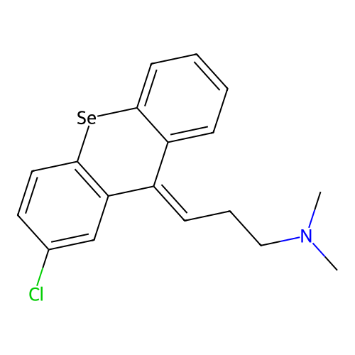 1-Propanamine, 3-(2-chloro-9H-selenoxanthen-9-ylidene)-N,N-dimethyl-, (E)- structure