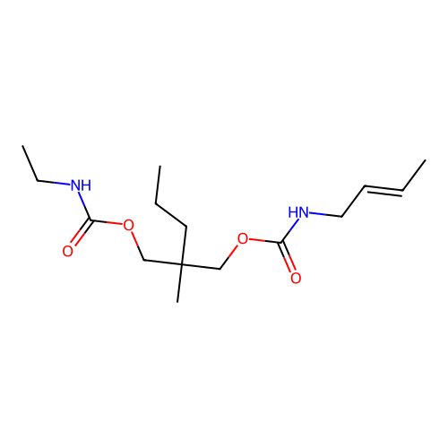 1,3-Propanediol, 2-methyl-2-propyl-, 2-butenylcarbamate, ethylcarbamate structure