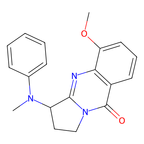 5-methoxy-3-(N-methylanilino)-2,3-dihydro-1H-pyrrolo[2,1-b]quinazolin-9-one structure