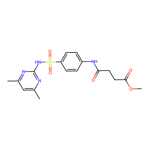 Methyl 4-({4-[(4,6-dimethylpyrimidin-2-yl)sulfamoyl]phenyl}amino)-4-oxobutanoate structure