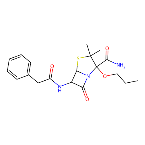 N-Propoxy-benzylpenicillinamide structure