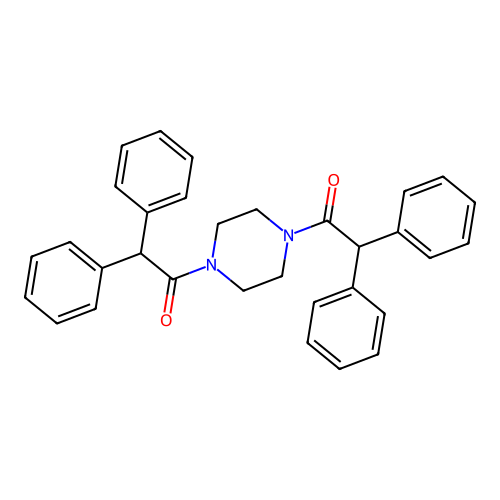 1,4-Bis(diphenylacetyl)piperazine structure