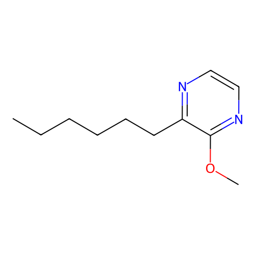 Pyrazine, 2-hexyl-3-methoxy structure