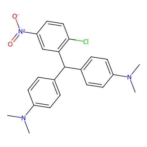 4,4'-((2-chloro-5-nitrophenyl)methylene)bis(N,N-dimethylaniline) structure