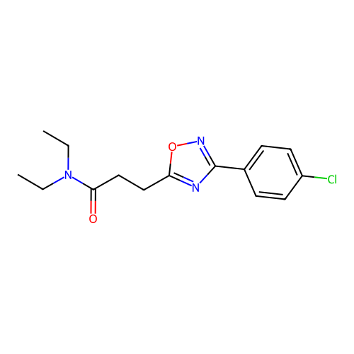 3-[3-(4-chlorophenyl)-1,2,4-oxadiazol-5-yl]-N,N-diethylpropanamide structure