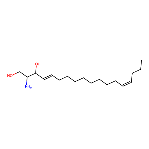 (4E,14Z)-2-aminooctadeca-4,14-diene-1,3-diol structure