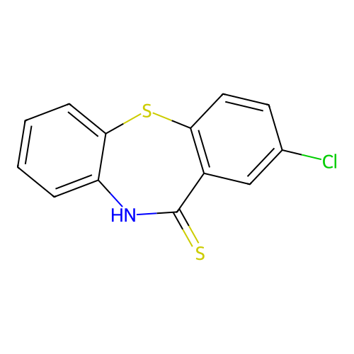 8-chloro-5H-benzo[b][1,4]benzothiazepine-6-thione structure