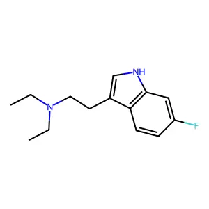 1H-Indole-3-ethanamine, N,N-diethyl-6-fluoro-, monohydrochloride structure