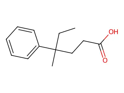 4-Methyl-4-phenylhexanoic acid structure