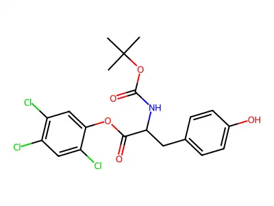 Boc-L-tyrosine 2,4,5-trichlorophenyl ester structure