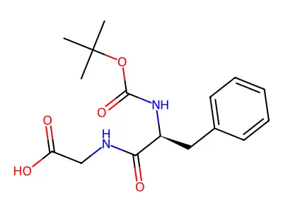 2-[[2-(Tert-butoxycarbonylamino)-3-phenyl-propanoyl]amino]acetic acid structure