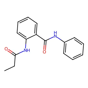 N-phenyl-2-(propionylamino)benzamide structure