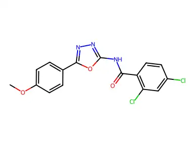 2,4-dichloro-N-[5-(4-methoxyphenyl)-1,3,4-oxadiazol-2-yl]benzamide structure