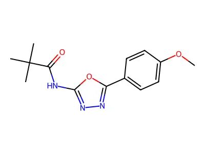 N-[5-(4-methoxyphenyl)-1,3,4-oxadiazol-2-yl]-2,2-dimethylpropanamide structure