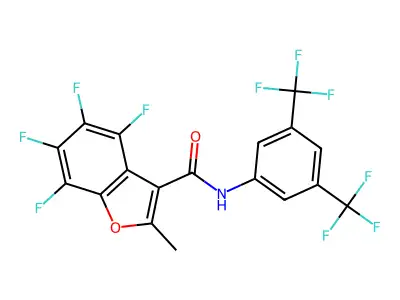 N3-[3,5-di(trifluoromethyl)phenyl]-4,5,6,7-tetrafluoro-2-methylbenzo[b]furan-3-carboxamide structure