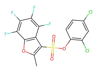 2,4-Dichlorophenyl 4,5,6,7-tetrafluoro-2-methylbenzo[b]furan-3-sulphonate structure