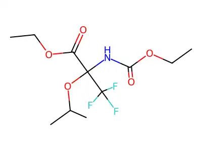 Ethyl 2-[(ethoxycarbonyl)amino]-3,3,3-trifluoro-2-isopropoxypropanoate structure