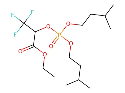 Ethyl 2-{[di(isopentyloxy)phosphoryl]oxy}-3,3,3-trifluoropropanoate structure