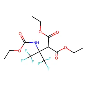 diethyl 2-[1-[(ethoxycarbonyl)amino]-2,2,2-trifluoro-1-(trifluoromethyl)ethyl]malonate structure