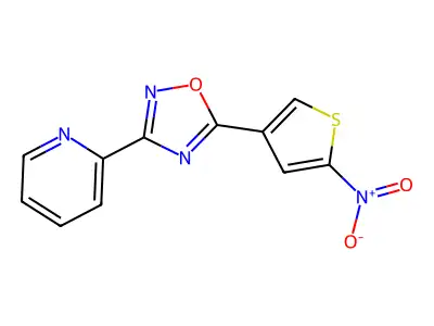 5-(5-Nitrothiophen-3-yl)-3-(pyridin-2-yl)-1,2,4-oxadiazole structure