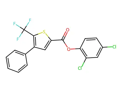 2,4-Dichlorophenyl 4-phenyl-5-(trifluoromethyl)thiophene-2-carboxylate structure