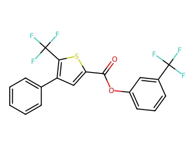 3-(Trifluoromethyl)phenyl 4-phenyl-5-(trifluoromethyl)-2-thiophenecarboxylate structure