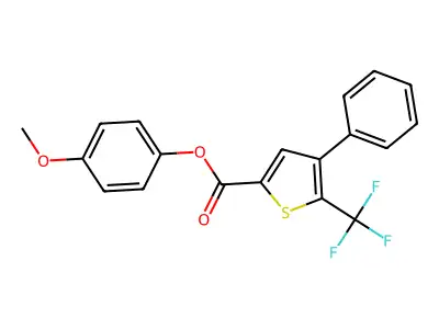 4-Methoxyphenyl 4-phenyl-5-(trifluoromethyl)thiophene-2-carboxylate structure