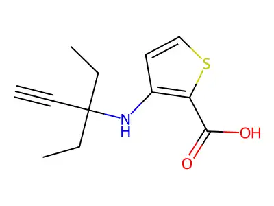 3-(3-ethylpent-1-yn-3-ylamino)thiophene-2-carboxylic Acid structure