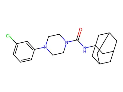 N-(1-adamantyl)-4-(3-chlorophenyl)piperazine-1-carboxamide structure