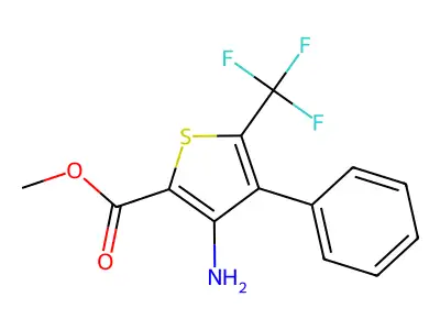 Methyl 3-amino-4-phenyl-5-(trifluoromethyl)thiophene-2-carboxylate structure