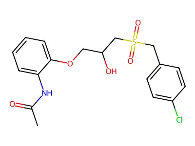 N-[2-[3-[[(4-Chlorophenyl)methyl]sulfonyl]-2-hydroxypropoxy]phenyl]acetamide structure