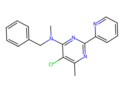 N-benzyl-5-chloro-N,6-dimethyl-2-pyridin-2-ylpyrimidin-4-amine structure