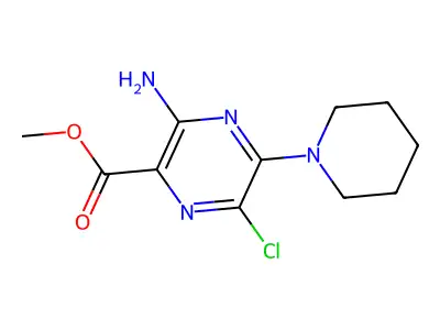 Methyl 3-amino-6-chloro-5-piperidinopyrazine-2-carboxylate structure