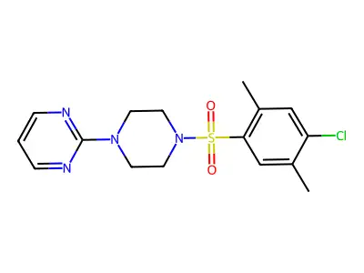 4-Chloro-2,5-dimethyl-1-[(4-pyrimidin-2-ylpiperazinyl)sulfonyl]benzene structure