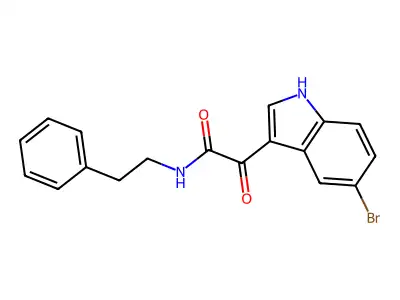 N1-phenethyl-2-(5-bromo-1H-indol-3-yl)-2-oxoacetamide structure