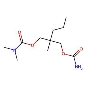 1,3-Propanediol, 2-methyl-2-propyl-, carbamate, dimethylcarbamate structure