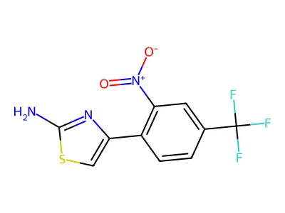 4-[2-Nitro-4-(trifluoromethyl)phenyl]-1,3-thiazol-2-amine structure