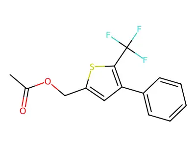 [4-Phenyl-5-(trifluoromethyl)-2-thienyl]methyl acetate structure