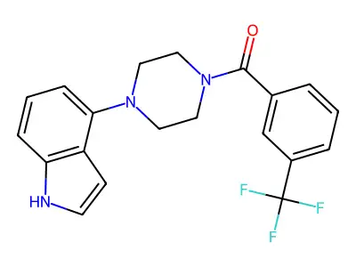 [4-(1H-indol-4-yl)piperazin-1-yl]-[3-(trifluoromethyl)phenyl]methanone structure