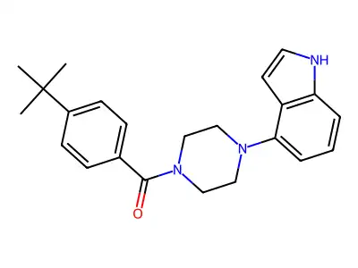 (4-tert-butylphenyl)-[4-(1H-indol-4-yl)piperazin-1-yl]methanone structure