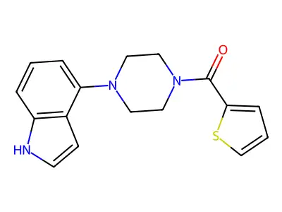 4-[4-(Thiophene-2-carbonyl)piperazin-1-YL]-1H-indole structure