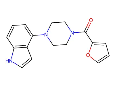 furan-2-yl-[4-(1H-indol-4-yl)piperazin-1-yl]methanone structure