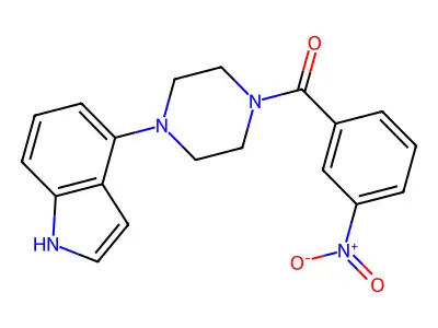 [4-(1H-indol-4-yl)piperazin-1-yl]-(3-nitrophenyl)methanone structure