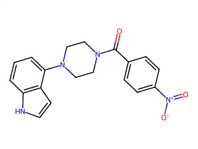 [4-(1H-indol-4-yl)piperazino](4-nitrophenyl)methanone structure
