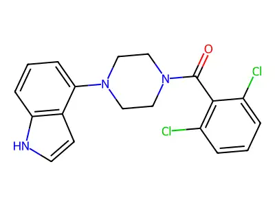 (2,6-dichlorophenyl)[4-(1H-indol-4-yl)piperazino]methanone structure
