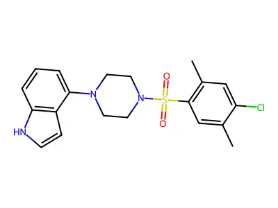 4-[4-(4-chloro-2,5-dimethylphenyl)sulfonylpiperazin-1-yl]-1H-indole structure