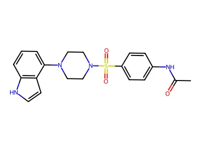 N-[4-[4-(1H-indol-4-yl)piperazin-1-yl]sulfonylphenyl]acetamide structure