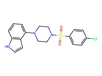 4-[4-(4-chlorophenyl)sulfonylpiperazin-1-yl]-1H-indole structure