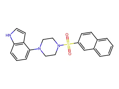 4-(4-naphthalen-2-ylsulfonylpiperazin-1-yl)-1H-indole structure