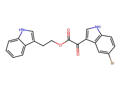 2-(1H-indol-3-yl)ethyl 2-(5-bromo-1H-indol-3-yl)-2-oxoacetate structure